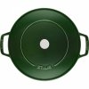 żeliwna Patelnia Do Duszenia Z Pokrywką 24 Cm, Zielony Staub